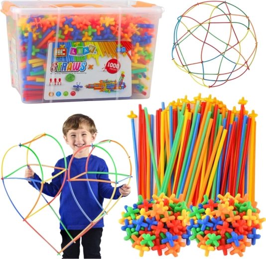 Konstrukční stavebnice slámky STRAWS, 1000 dílů v kufříku