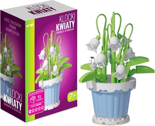 Stavebnice konvalinky v květináči (91 dílků)