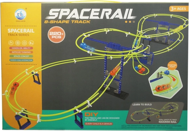 Dvoupatrová kuličková dráha ve tvaru osmičky