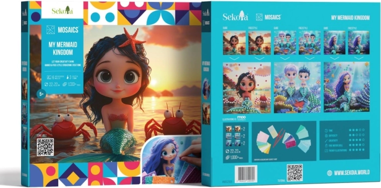 6 mermaid předloh pro postupné tvoření