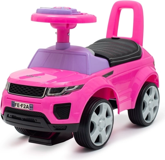 Dětské odrážedlo Baby Mix Prime SUV růžové s koženkovým sedadlem
