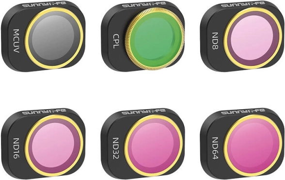Sada 6 filtrů pro objektiv Sunnylife MCUV, CPL, ND8/16/32/64 pro DJI Mini 4 Pro