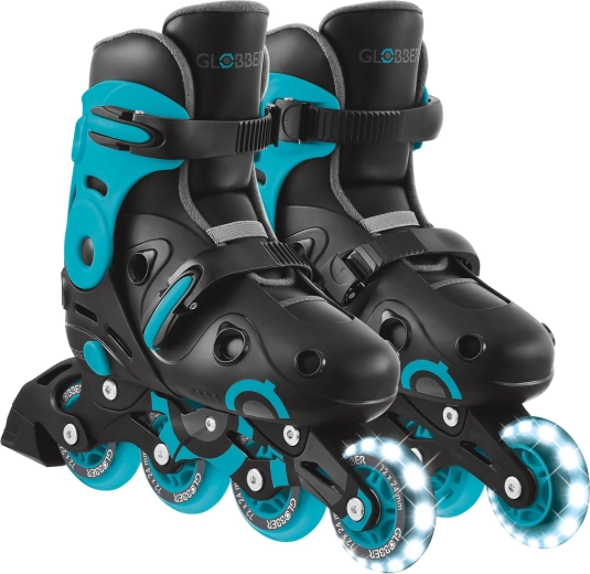 Globber Go Skates Lights dětské inline brusle se svítícím předním kolečkem černo-modré 34–37
