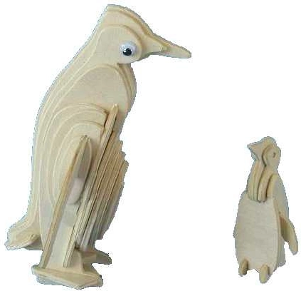 Woodcraft dřevěné 3D puzzle tučňák