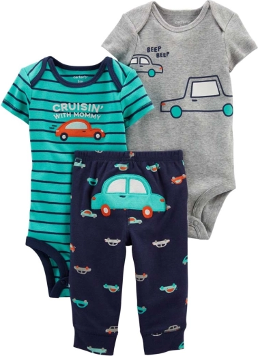 Carter’s 3dílná souprava pro chlapce Green Monster (2x body s krátkým rukávem a kalhoty)