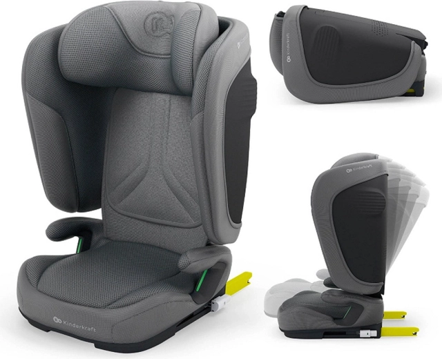 Kinderkraft unity 2 i-Size skládací autosedačka 100–150 cm Grey