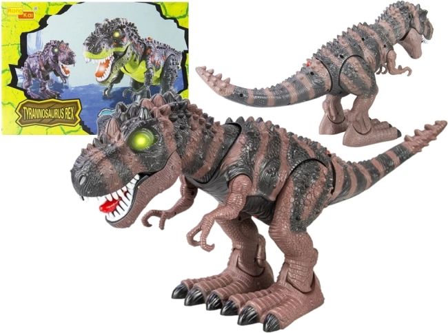 Chodící dinosaurus T. rex na baterie – hnědý
