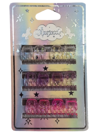 Magicool sada mini skřipců do vlasů s glitry, 12 ks