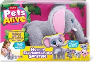ZURU Pets Alive Mama slon s mláďaty