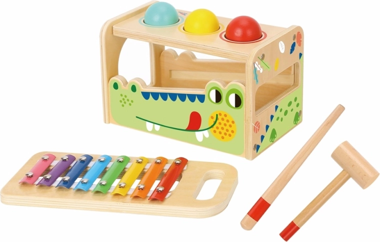 2Kids Toys zatloukačka a xylofon krokodýl
