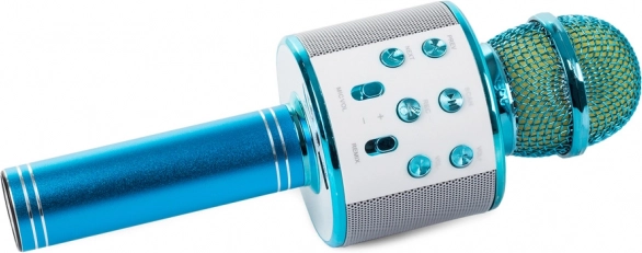 Bluetooth bezdrátový karaoke mikrofon se zabudovaným reproduktorem – Modrá