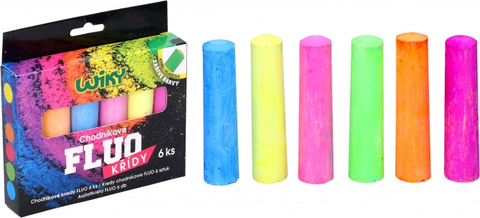 Fluorescentní chodníkové křídy 6 ks