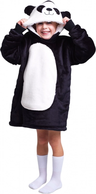 Cozy Noxxiez hřejivá mikinová deka s kapucí panda pro děti 3–6 let
