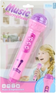 Růžový dětský mikrofon na baterie