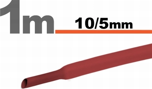 Červená smršťovací bužírka 10/5 mm