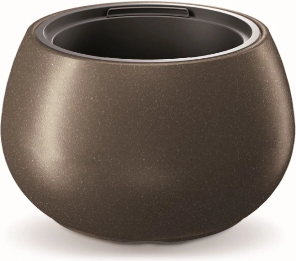 Květináč Heos Eco Wood s vkladem 43,6 cm – káva