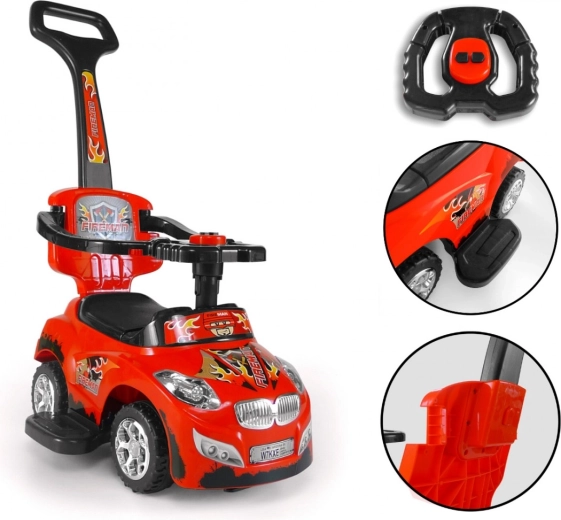 2v1: odrážedlo a jezdítko s vodicí tyčí