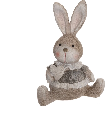 Keramický zajíc béžový 14 cm