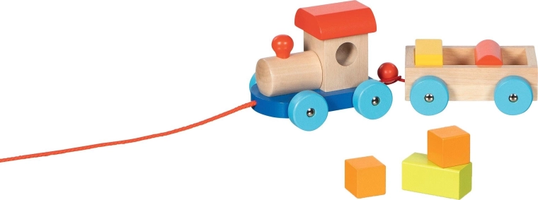 5 dřevěných kostek na skládání a stavění