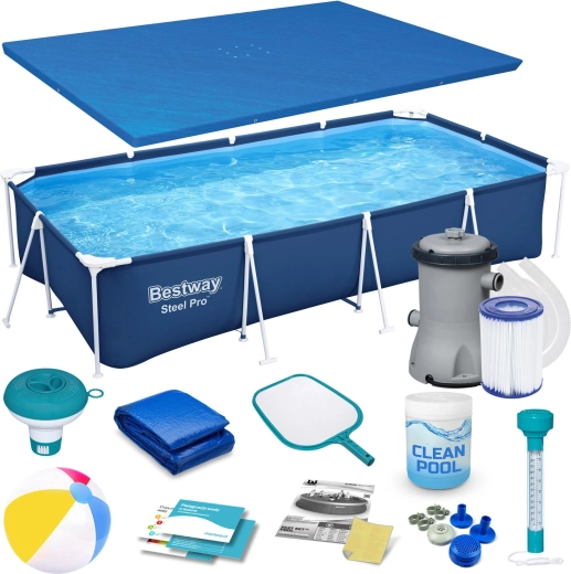 Zahradní rámový bazén 400 × 211 × 81 cm set 15v1 BESTWAY Steel Pro