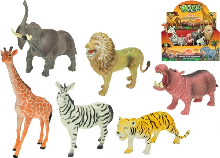 Zvířátka ze safari 15–20 cm, sada 12 ks