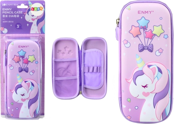 Pencil case s jednorožcem 3D růžový 23 × 10 × 5 cm