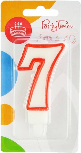 Narozeninová svíčka číslice 7 červená