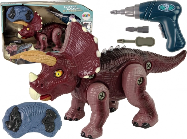 rozebíratelný dinosaurus s vrtačkou a dálkovým ovládáním