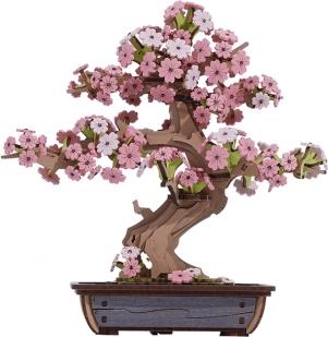 dřevěná 3D skládačka bonsaj sakura