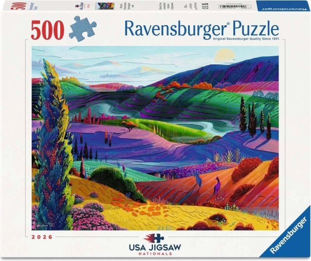 Ravensburger puzzle USA jigsaw nationals 2026 – Zvlněné kopce (500 dílků)