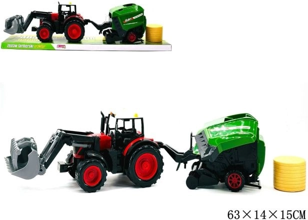 Traktor se zemědělským strojem