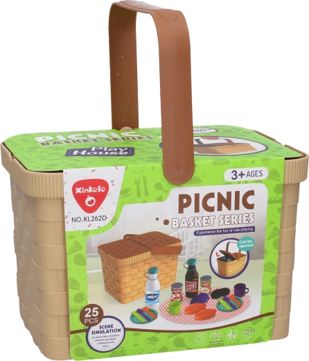 Piknikový košík s nádobím a potravinami 23 cm
