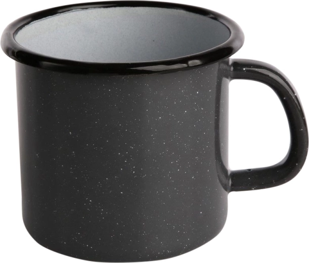 Smaltovaný hrnek šedý s tečkovaným dekorem 0,45 l