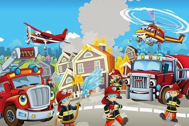 Dřevěné puzzle Hasiči – hrdinové 50 dílků