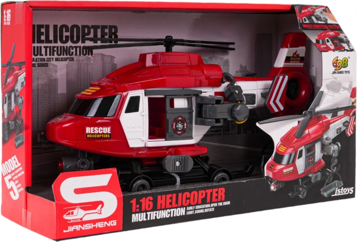 Záchranný hasičský helikoptéra 1:16 se světly a zvuky