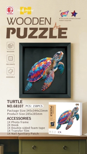 Dřevěné puzzle želva, 158 dílků