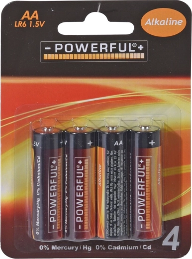 Alkalické baterie AA 1,5 V, 4 ks
