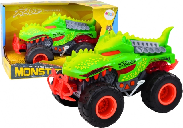 Terénní auto dinosaurus T‑Rex se světly a zvuky, zelené
