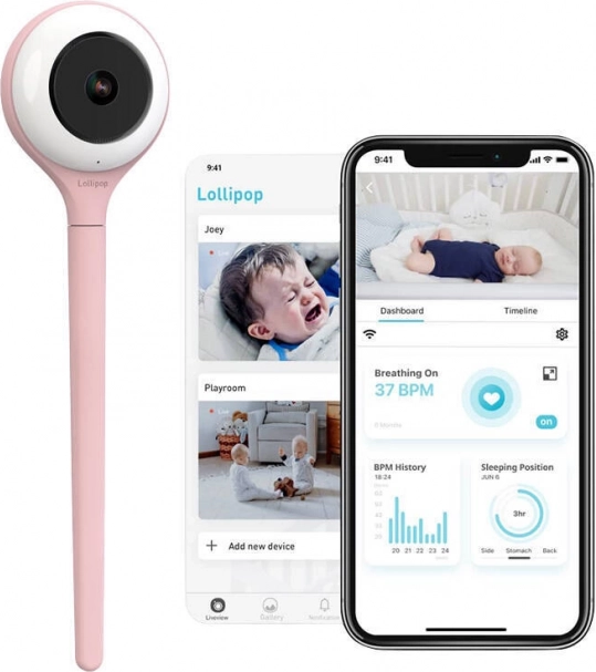 Elektronická chůvička Lollipop růžová
