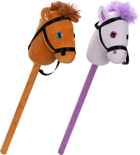 Plyšový koník na tyči 75 cm (2 barvy)