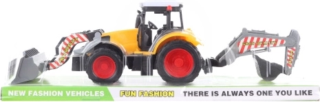 Plastový stavební traktor s nakladačem a rypadlem