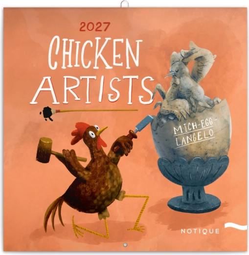 Poznámkový kalendář Chicken Artists 2027 30 × 30 cm