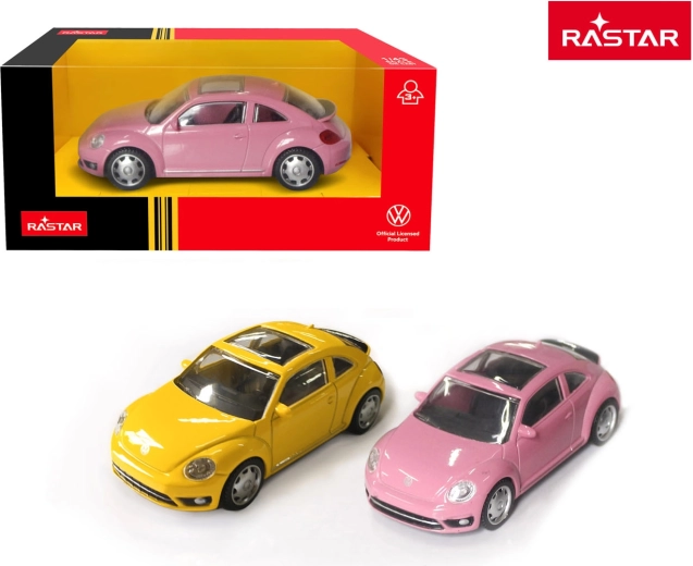 Kovový model auta Rastar Volkswagen Beetle růžový 1:43
