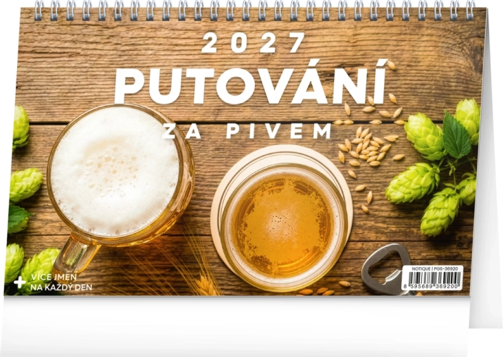 Notique stolní kalendář Putování za pivem 2027 (23,1 × 14,5 cm)