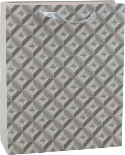 Dárková Taška s 3D Geometrickým Efektem Šedá 32 x 26 x 10,5 cm