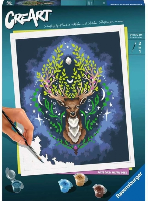 Creart pixie cold: mystický jelen malování podle čísel 24 × 30 cm