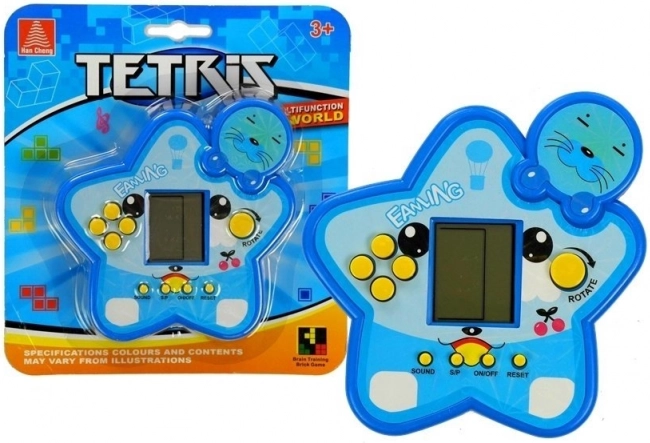 Elektronická hra TETRIS ve tvaru hvězdy – modrá