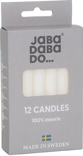 Jabadabado narozeninové svíčky do svícnu bílé (12 ks)