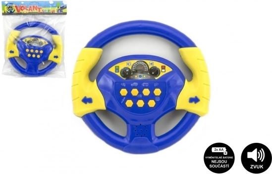 Modrý dětský volant se zvukem 20 cm na baterie