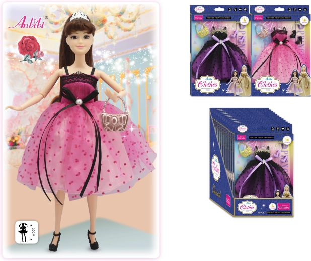 Klasické princeznovské šaty pro panenku 30 cm